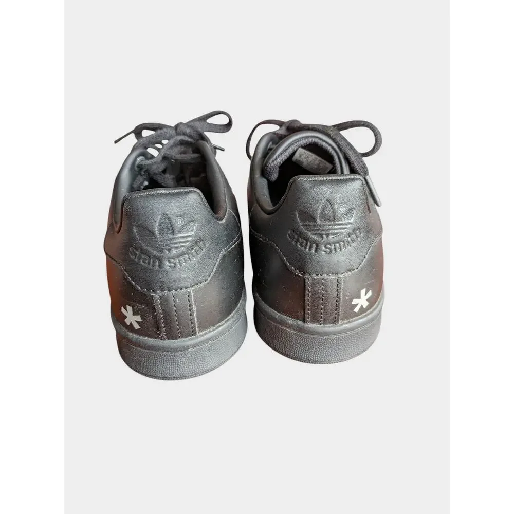 Adidas Stan Smith Men’s 8 Black Leather Sneakers Custom Paint Splatter Art Shoes